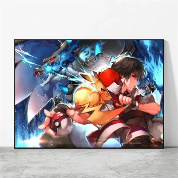 Anime Posters Pokemon Pikachu Gift Art Decoration Canvas Paintings Friends Gifts Classic Picture Print Wall Modern Living Room - Image 4