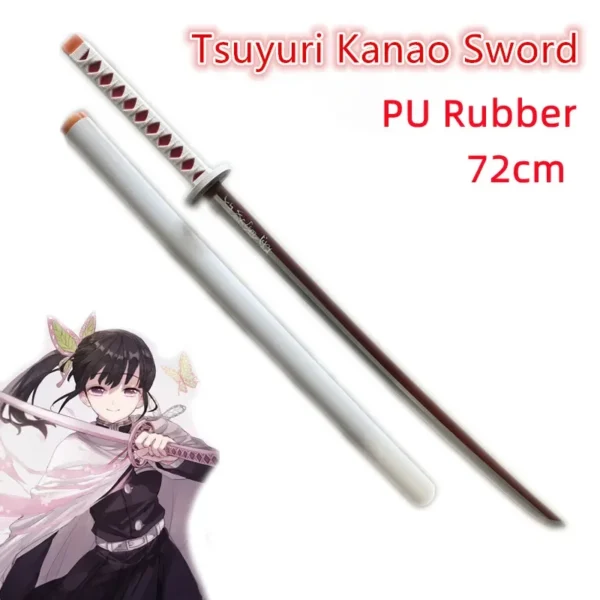 Demon Slayer Katana Kimetsu No Yaiba Sword Kyoujurou Giyuu Blue Zenitsu Cosplay Weapon Props Decoration Safety Rubber - Image 5