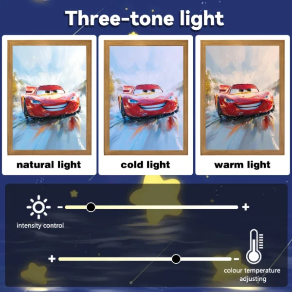 Anime Car Light Painting Photo Led Night Light Lamps Wall Child Room Bedside Table Bedroom Decorate Christmas Gifts Moon Lamp - Image 3