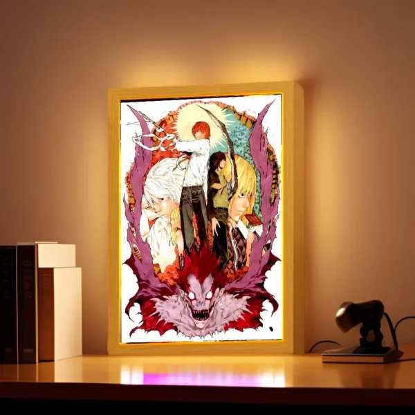 Anime Figure Death Note Light Painting Photo Frame Night Light L Killer Action Figures Room Decor Christmas Gifts Kids Moon Lamp - Image 3