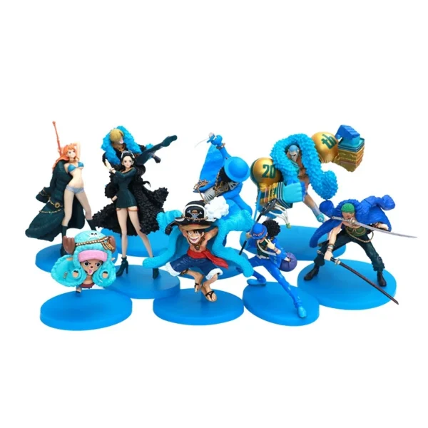 One Piece 20th Anniversary Anime Figures Blue Clothes Luffy Nami Robin Zorro Action Figure Collection Model Toys Birthday Gifts - Image 5