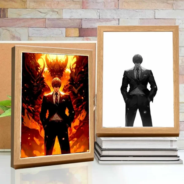 Anime Figure Death Note Light Painting Photo Frame Night Light L Killer Action Figures Room Decor Christmas Gifts Kids Moon Lamp - Image 9