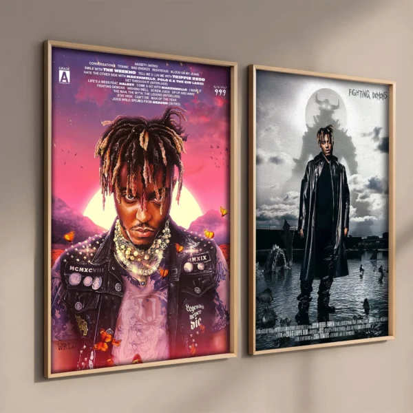 Pop Rapper Singer Juice WRLD & Future WRLD On Drugs Poster Aesthetic Set Musci Album Cover Canvas Print Wall Art Home Room Decor - Image 8