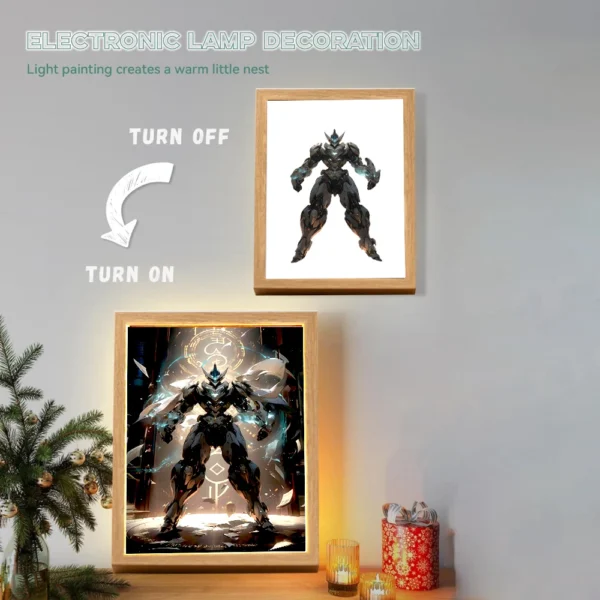 Anime Figure Gundam Light Painting Photo Frame Original Action Figures Led Night Light PVC Collectible Model Toy Christmas Gifts - Image 8