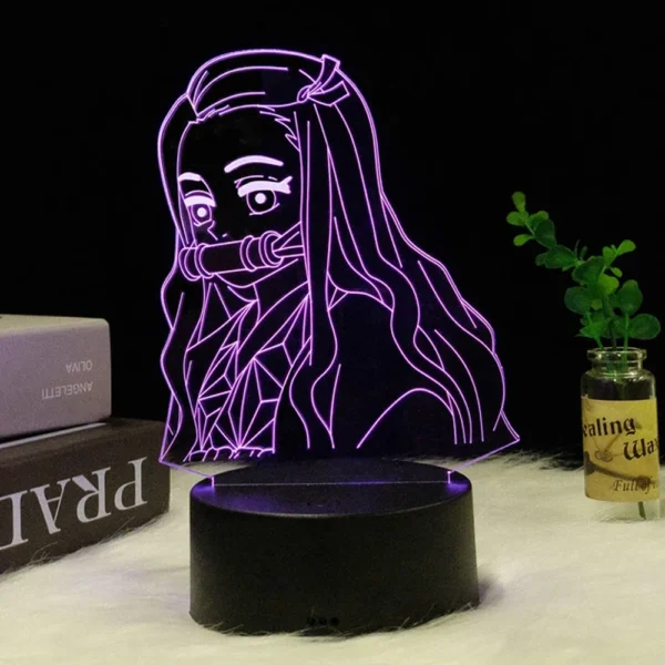 Kimetsu No Yaiba Nezuko Kamado Figure 3D Led Night Light for Bedroom Decor Nightlight Kids Child Table Lamp Demon Slayer Gift - Image 8