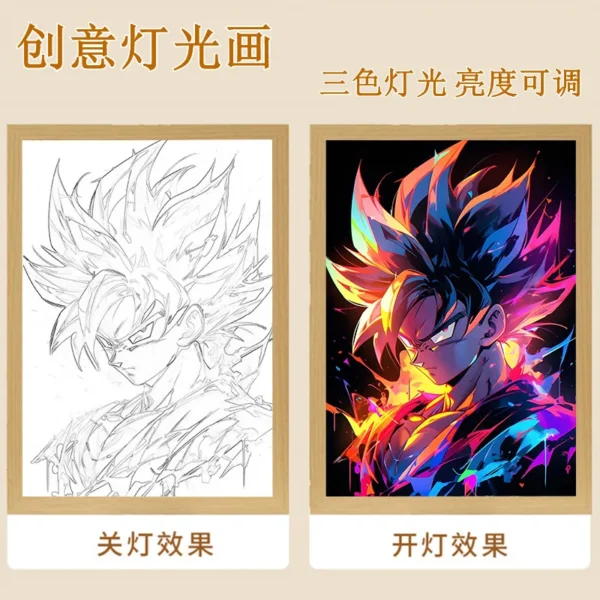 3D Anime Dragon Ball LED Light Box Cartoon Super Saiyan Room Decoration Manga Table Lamp Action Figure Toys Kids Birthday Gift - Image 6