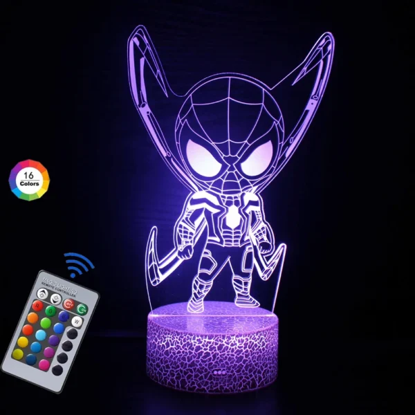 2024 Spiderman VS venom 7/16 Colors Touch Remote Control LED Night Lamp Touch Table Lamp Ornaments Kids Toys Gifts - Image 9