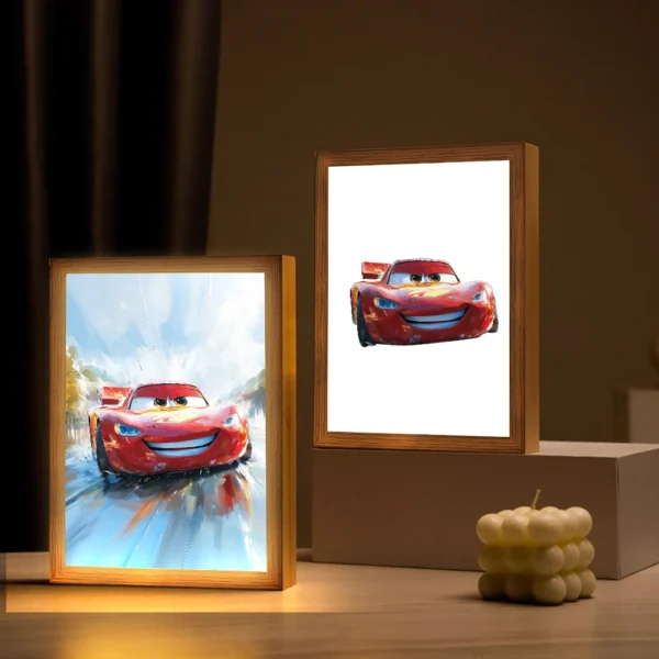 Anime Car Light Painting Photo Led Night Light Lamps Wall Child Room Bedside Table Bedroom Decorate Christmas Gifts Moon Lamp - Image 2