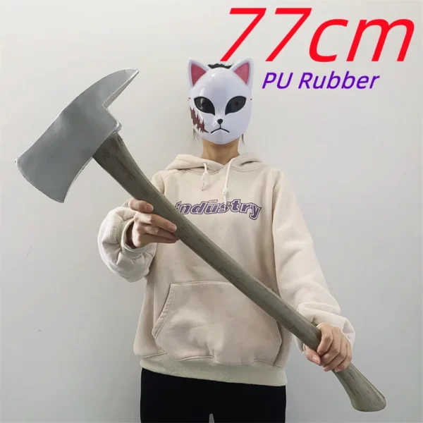 1:1 Tool Axe White Axe Cosplay Tomahawk Weapon Scare Props Stage Performance Role Prop Axe Halloween Safety PU Rubber Model Toy - Image 2