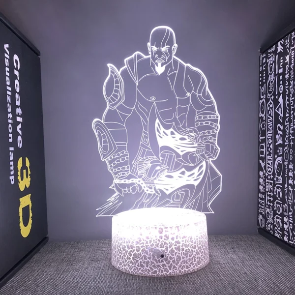 God Of War Figure Kratos 3d Led Night Light For Bedroom Acrylic Bedside Lamp Game Room Decor Children's Gift - Image 7