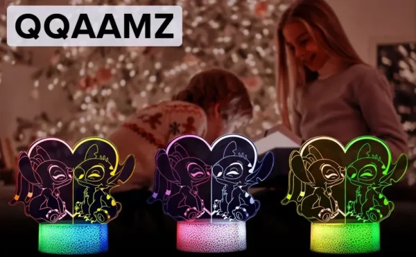 Stitching Light Two Color Night Light 3D Illusion LED Touch Home Children's Decoration Bedroom Lilo&Stitch Light Christmas Gift - Image 7