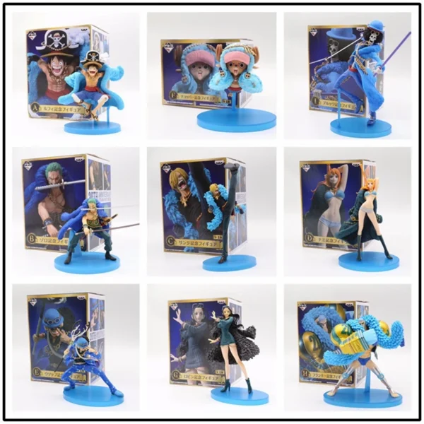 One Piece 20th Anniversary Anime Figures Blue Clothes Luffy Nami Robin Zorro Action Figure Collection Model Toys Birthday Gifts - Image 4