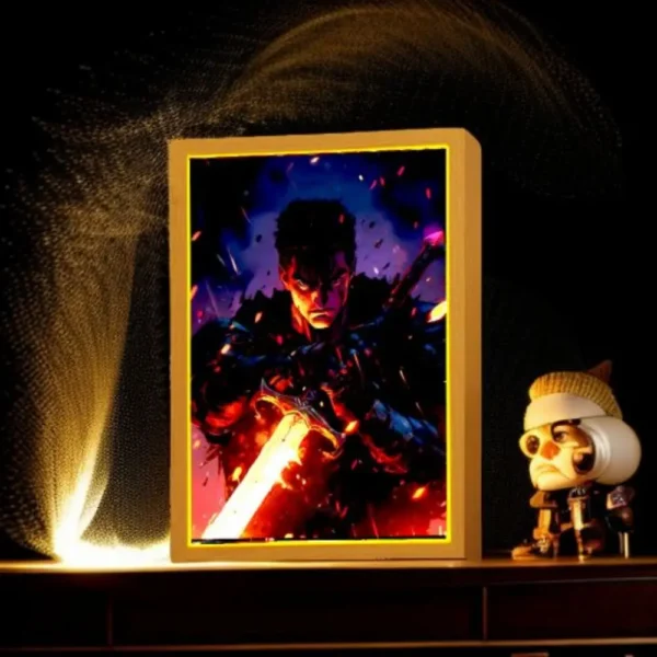 Berserk Behelit Griffith Anime Figure Light Painting Photo Frame Figures Led Lamps Take Bedroom Decor Birthday Gifts moon Lamp - Image 3