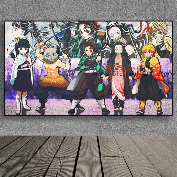 Classic Pop Anime Manga Demon Slayer Kimetsu No Yaiba Kamado Nezuko Canvas Art Posters Wall Decor for Home - Image 9