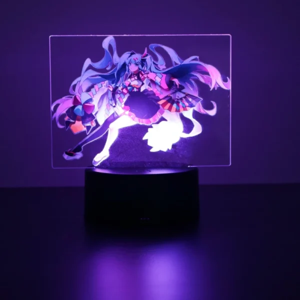 Anime 3D Lamp Hatsune Miku Action Figures Kawaii PVC LED Night Light Smart touch colour Home Room Decor Birthday Toys for Girls - Image 3