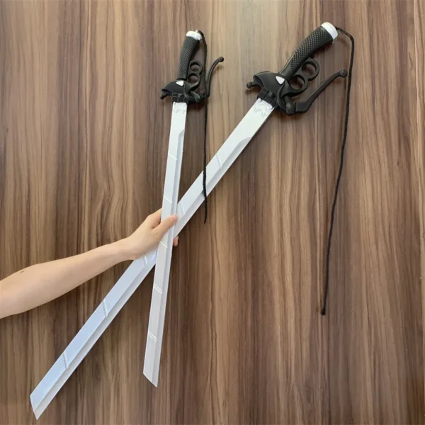 70cm/95cm Knife Gun Sword Anime Attack on Titan Eren Rivaille Mikasa Cosplay Prop Weapon 1:1 Safety PU Rubber Carnival Toy Gift - Image 5