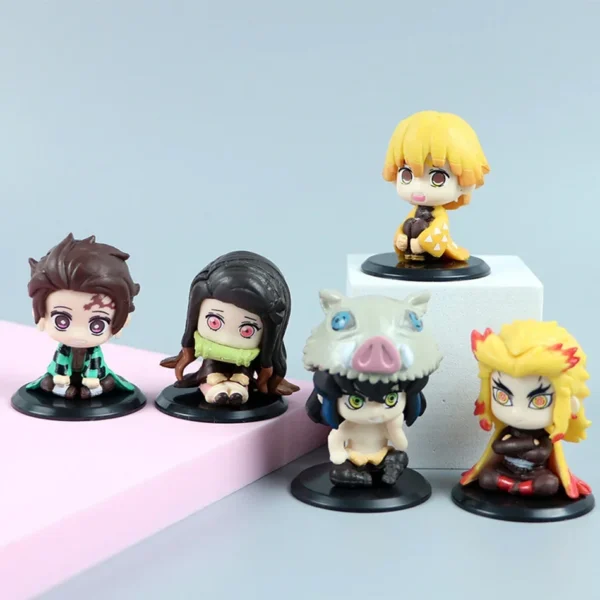 15 Style/Set Q Version Demon Slayer Sitting Ghost Doll Tanjiro Nidouzi Inosuke Zenizu Figure Action Figure Movie Model Toys Doll - Image 9