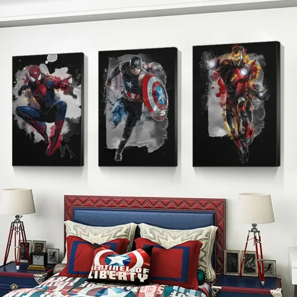 Marvel Movie Poster Spiderman Canvas Painting Iron Man Hulk Art Print Kids Room Decoration Mural for Modern Home Wall Decor Gift - Image 2