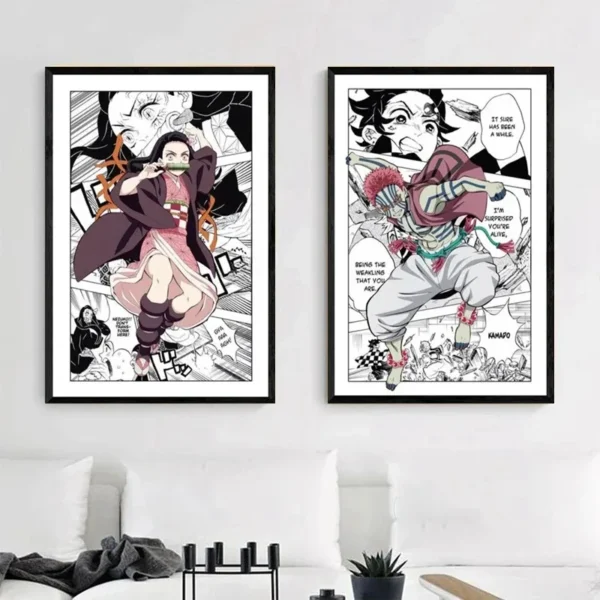 Japan Movie Anime Posters Demon Slayer Anajiro Inosuke Comics Kids Bedroom Home Decor Canvas Paintings Wall Art HD Frameless - Image 2