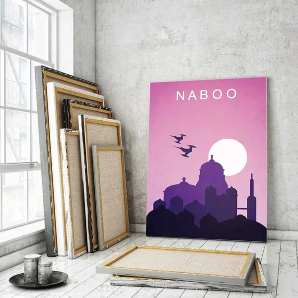 Minimalist Movie Poster Tatooine Hoth Endor Coruscant Mustafar Naboo Wall Art Picture Canvas Print Room Home Decor Painting Gift - Image 2