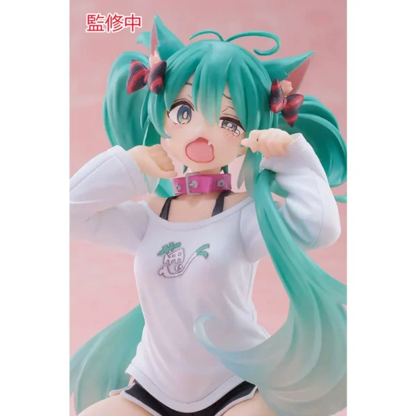 13CM Anime Hatsune Miku Figure Cat Ear Long Sleeve Shirt Kneeling Animation Model Toy Gift Collection Decorative Ornaments PVC - Image 4