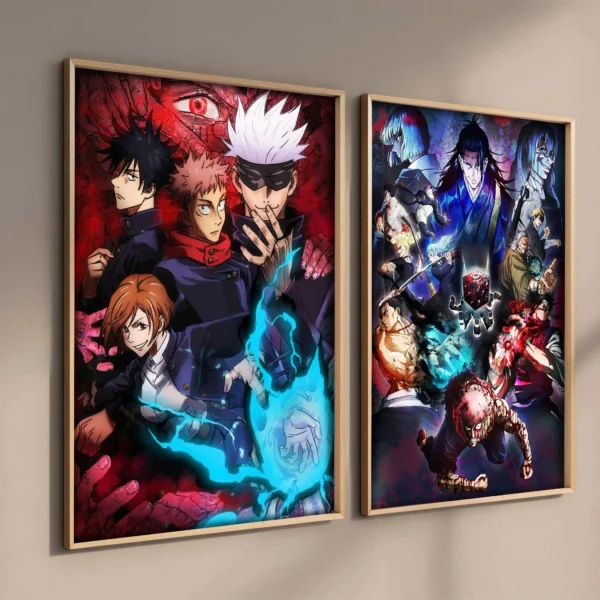 Pop Anime Jujutsu Kaisen Poster Aesthetic Set Gojo Eyes sukuna Manga Canvas Print Wall Art Home Kids Kawaii Room Decor Gift - Image 4