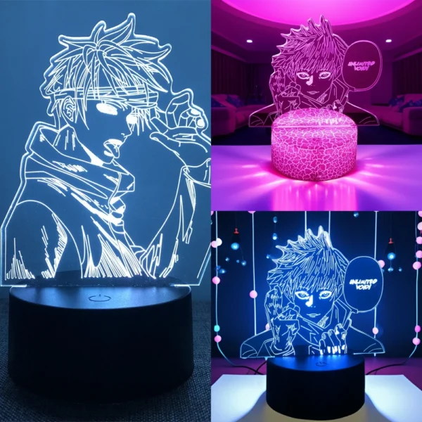 Anime Lamp Jujutsu Kaisen Led Night Light Action figure Satoru Gojo Nightlight Anime Decoration Lamp Bedroom Kids Birthday Gifts