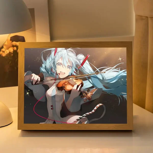 Hatsune Miku decorative painting, light painting, photo frame, night light, anime, cute personality, creative gift for boyfriend - Image 8