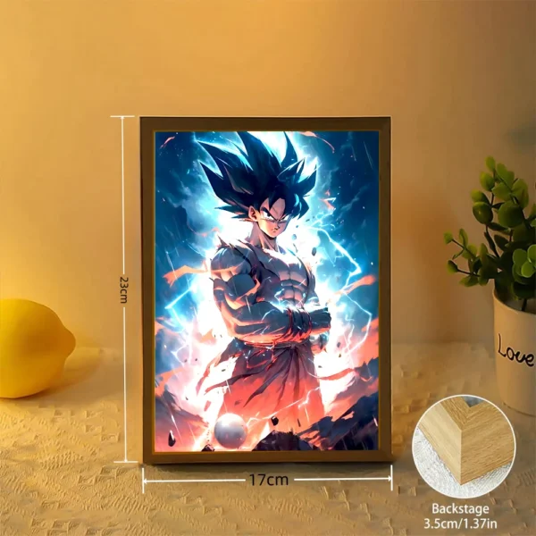 Anime Figure Dragon Ball Light Painting Photo Frame Goku Vegeta Led Night Light Birthday Bedroom Decor Original Gifts Moon Lamp - Image 4
