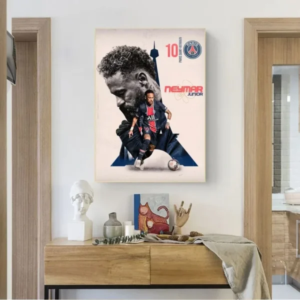 N-Neymar Football Star Poster No Framed Poster Club Bar Poster Wall Art Canvas Painting Bedroom Study - Image 2