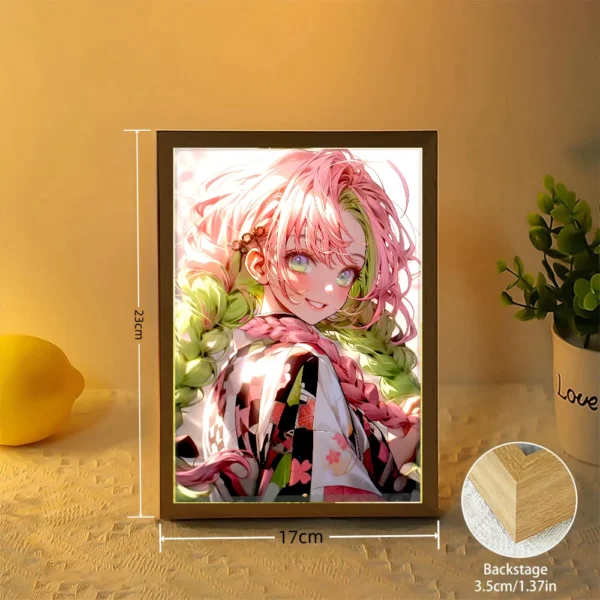 Anime Demon Slayer Action Figures Light Painting Photo Frame Tanjirou Nezuko Led Night Light Figurine Kimetsu No Yaiba Gifts - Image 5
