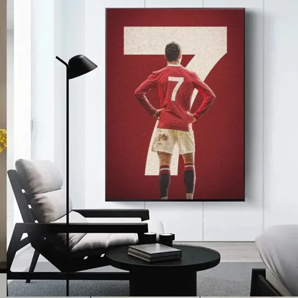 Footbll Star C-CR7 Wallpaper Poster Club Bar Poster Wall Art Canvas Painting Bedroom Study - Image 4