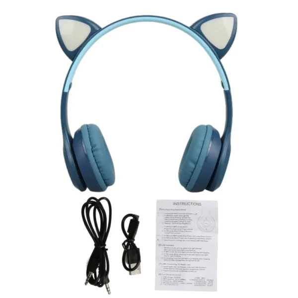 Devil Ear Wireless Headphones Gamer Girl Boy RGB Cute Cat Ears Headset With Microphone Stereo Music Earphone Children's Gifts - Image 12