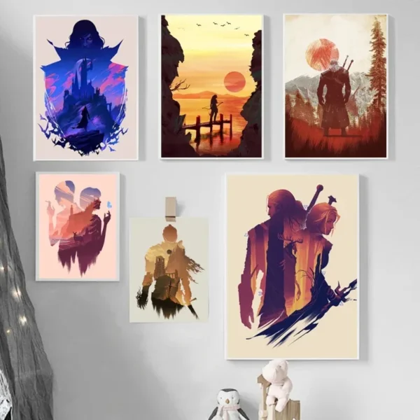 Forest Witcher Frameless Canvas Painting Decorative Art Printing Poster Image Home Living Room Bedroom Decoration Painting