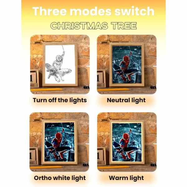 Anime Figure Light Painting Photo Frame spiderman Man Spider Zipka Led Night Light Home Bedroom Decor Christmas Gifts Moon Lamp - Image 5