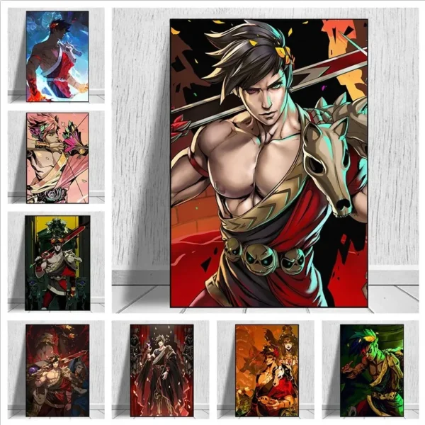 Hades Poster Video Game Anime Posters Prints Canvas Painting Wall Art Picture for Gamers Room Bar Cafe Gaming Room Home Decor