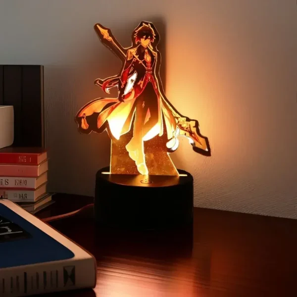 Anime Figures 3D Lamp Zhongli Xiao Genshin Impact LED Night Light Smart Touch Remote RGB Decoration Room Kid Birthday Toys Gifts - Image 4