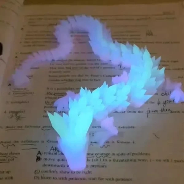 3D Printed Dragon Glow In the Dark Rotatable Articulated Luminous Crystal Dragons Kids Gifts Home Office Desktop Ornament Craft - Image 7