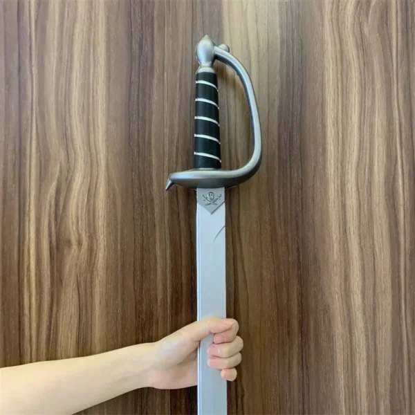 WW 1:1 Cosplay Thunder Pirate Knife Silver Ver. Ghost Captain Knife Prop Weapon Role Playing Movie Big Sword Safety PU Gift Toy - Image 4