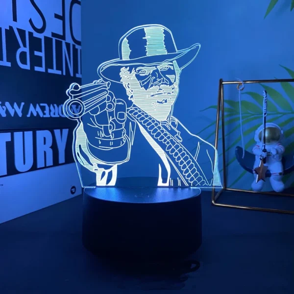 Game Red Dead Redemption 2 Gift Acrylic 3d Lamp for Game Room Decor Nightlight RDR2 Arthur Morgan Figure Kids Led Night Light - Image 2