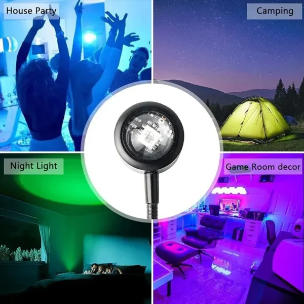 1x USB Sunset Lamp LED Rainbow Neon Night Light Projector Photography Wall Atmosphere Lighting for Bedroom Home Room Decor Gift - Image 5