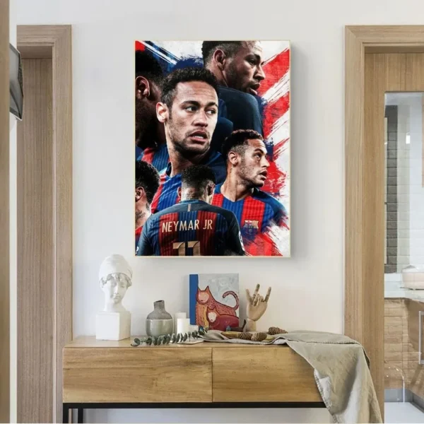 N-Neymar Football Star Poster No Framed Poster Club Bar Poster Wall Art Canvas Painting Bedroom Study - Image 3