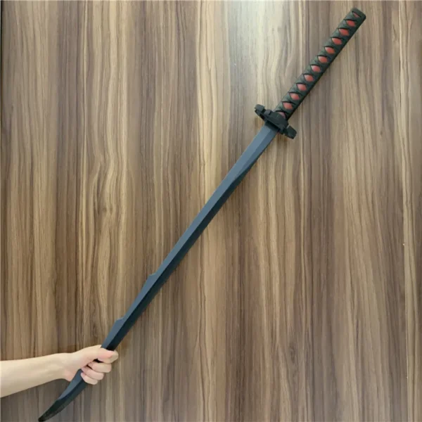 Anime Bleach Sword Zanpakutou Kurosaki Ichigo Sword Sky Lock Moon Black Knife Props Ninja Katana Samurai Sword Weapon Safety PU - Image 5