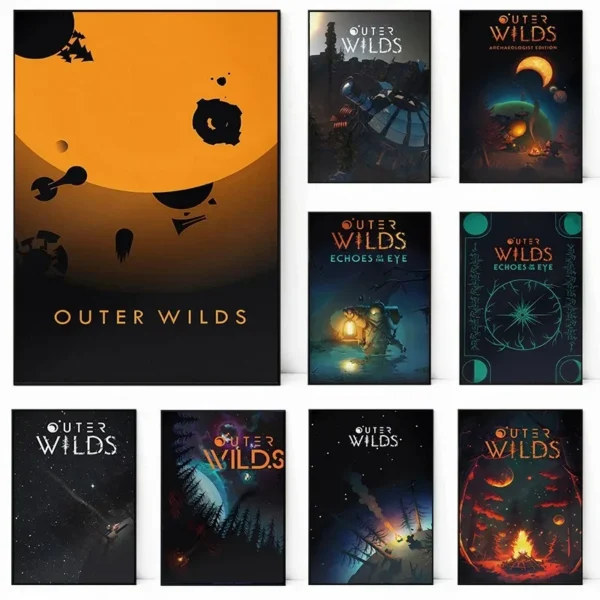 Outer Wilds Adventure Games Poster Canvas Printing Wall Art Gaming Room Decor High Quality Print Unique Gamer Gift for Kids Room