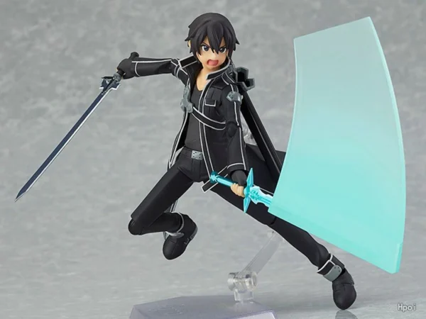 14CM Anime Game Figure Japanese Anime Sword Art Online Kirito Can Change Face Battle Suit Standing Model Dolls Toy PVC - Image 5