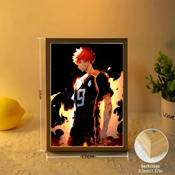 Anime Figures Haikyuu!! Light Painting Photo Frame Shoyo Hinata Action Figures PVC Collector Led Night Light Kid Birthday Gifts - Image 5