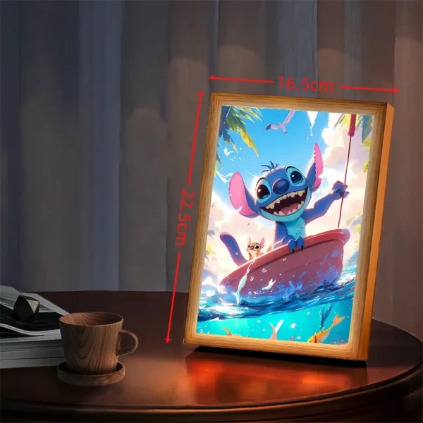 Anime Lamps Stitch Light Painting Photo Frame Led Night Light Child Room Wall Bedside Table Decorate Christmas Gifts Moon Lamp - Image 4