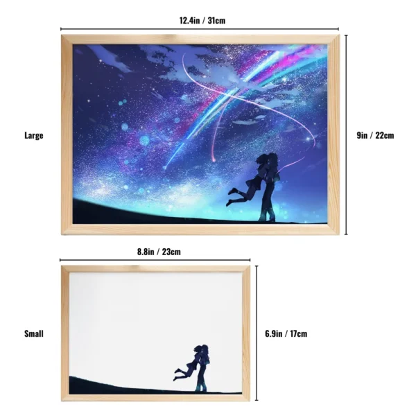 INS anime your name led night light painting,USB plug-in 3-color lighting starry sky table lamp mood lamp couple special gift - Image 6