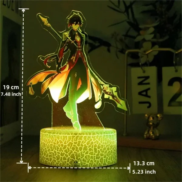 Anime Figures 3D Lamp Zhongli Xiao Genshin Impact LED Night Light Smart Touch Remote RGB Decoration Room Kid Birthday Toys Gifts - Image 7