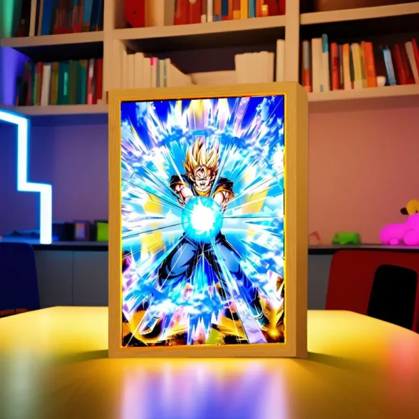 Anime Dragon Ball Z Light Painting Photo Frame Dragon Ball Figures Goku Action Figure Led Night Light Room Decor Gifts Moon Lamp - Image 4